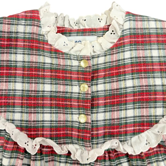Vintage Lanz Of Salzburg Women's Small Plaid Long Sleeve Nightgown Cottagecore - Picture 4 of 5